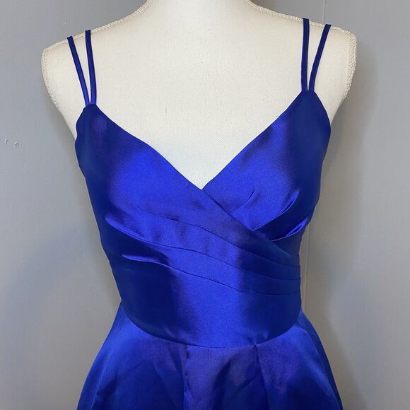 Sequin Hearts Women's Juniors Royal Blue Strappy-Back Gown Dress Size 3 - Picture 5 of 13